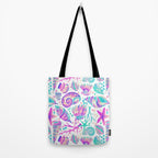 Painted Seashells - Periwinkle & Mint Tote Bag Gallery Image 2