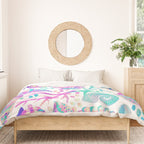 Painted Seashells - Periwinkle & Mint Duvet Cover Gallery Image 3