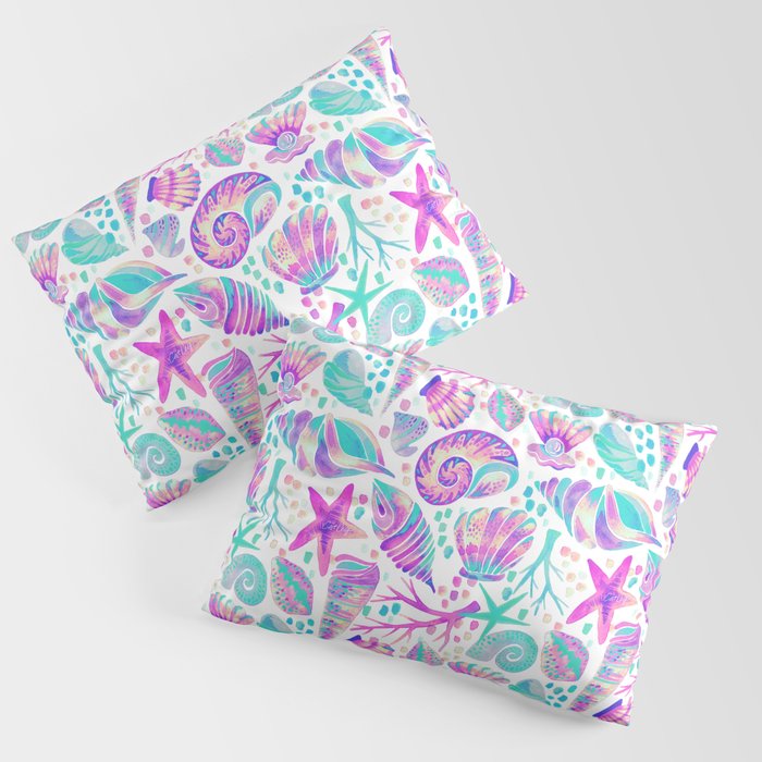 Painted Seashells - Periwinkle & Mint Pillow Sham Gallery Image 3