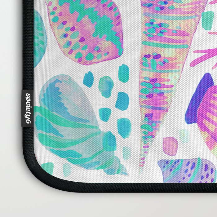 Painted Seashells - Periwinkle & Mint Laptop Sleeve Gallery Image 3