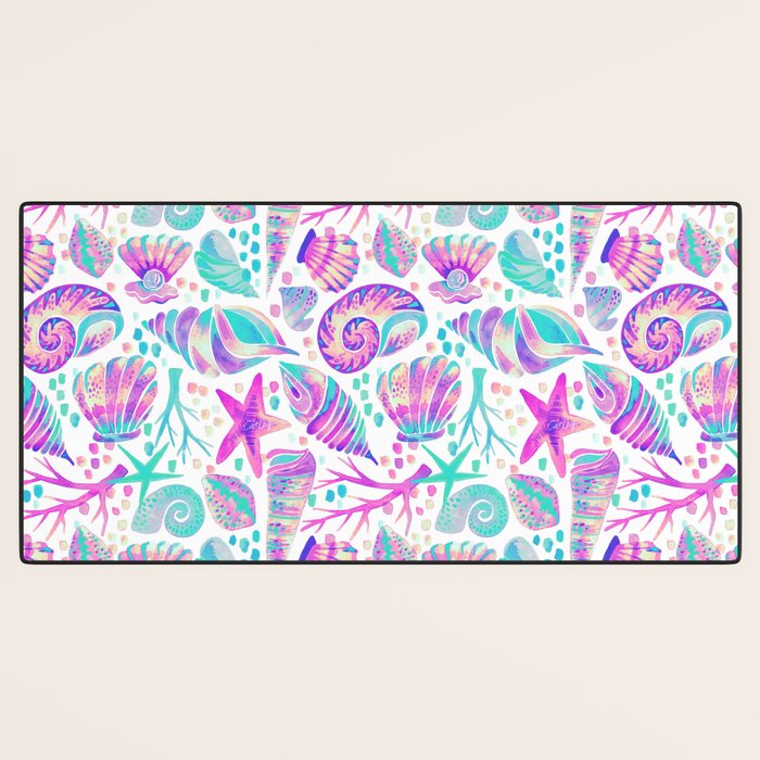 Painted Seashells - Periwinkle & Mint Desk Mat Gallery Image 3