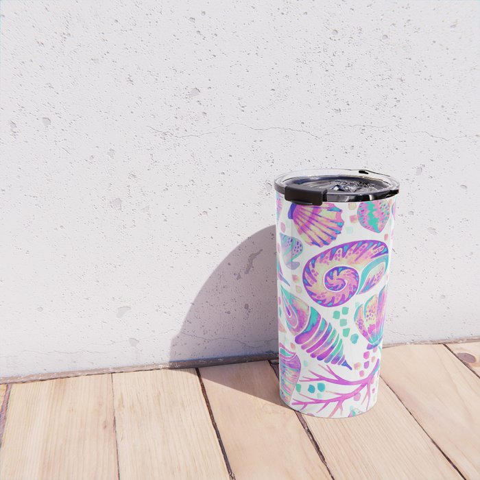 Painted Seashells - Periwinkle & Mint Travel Mug Gallery Image 4