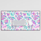 Painted Seashells - Periwinkle & Mint Desk Mat Gallery Image 1