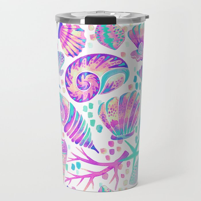 Painted Seashells - Periwinkle & Mint Travel Mug Gallery Image 1