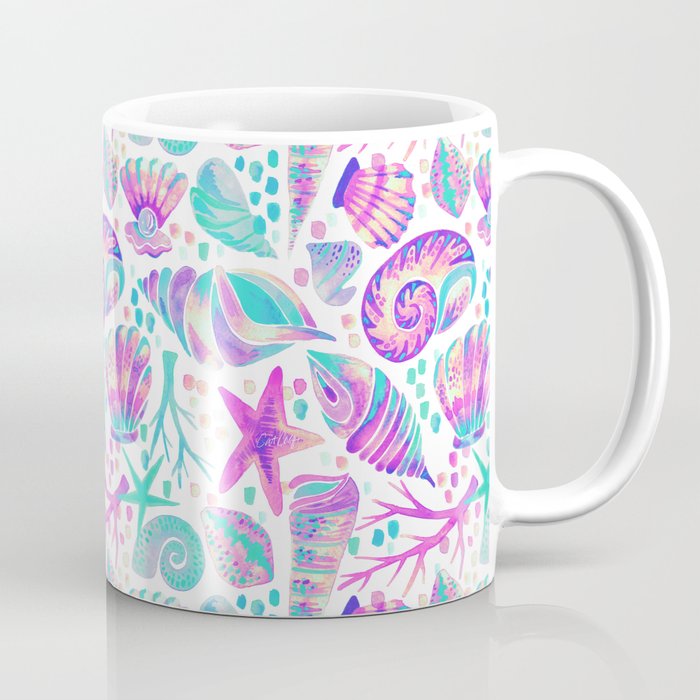 Painted Seashells - Periwinkle & Mint Coffee Mug Gallery Image 1