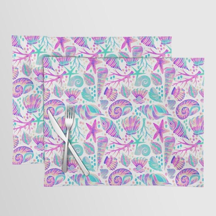 Painted Seashells - Periwinkle & Mint Placemat Gallery Image 1