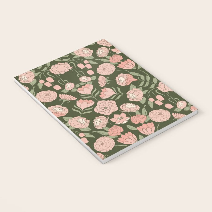 Mystery Garden Victorian Green Floral Faces Notebook Gallery Image 3