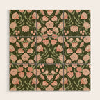 Mystery Garden Victorian Green Floral Faces Wood Wall Art Gallery Image 1