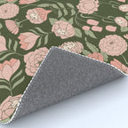 Mystery Garden Victorian Green Floral Faces Rug Gallery Image 4