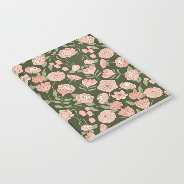 Mystery Garden Victorian Green Floral Faces Notebook Gallery Image 2