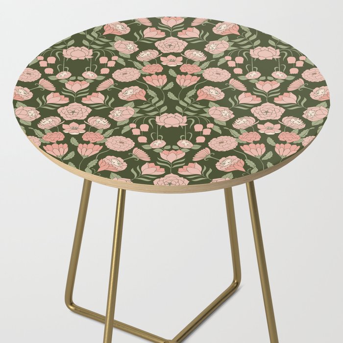 Mystery Garden Victorian Green Floral Faces Side Table Gallery Image 2