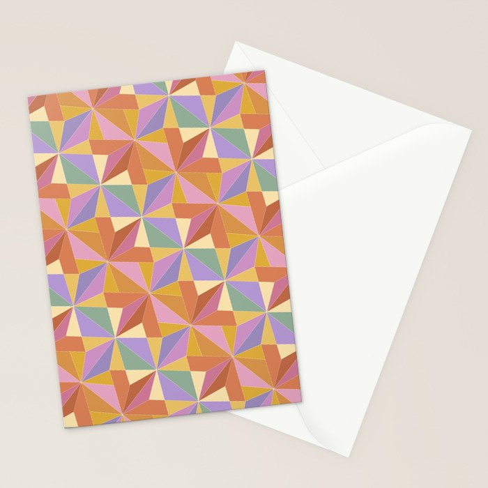 Kaleidoscope Tile Pattern VI Colorful Summer Stationery Card Gallery Image 2
