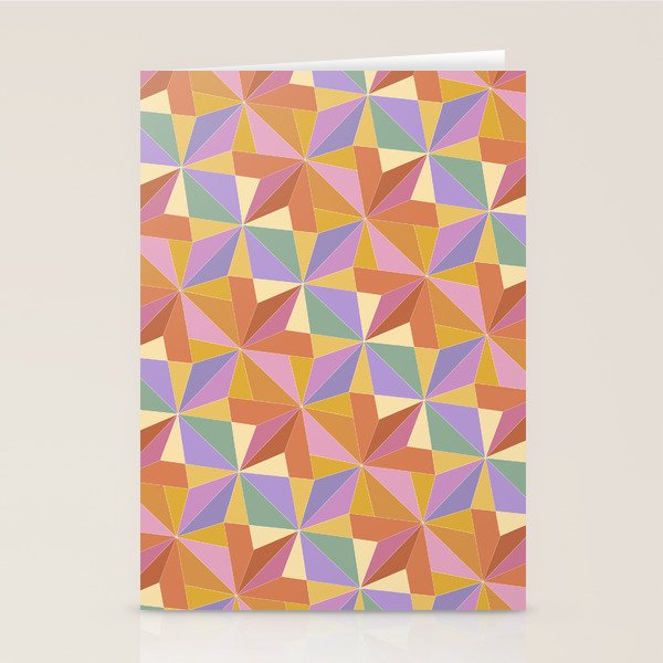 Kaleidoscope Tile Pattern VI Colorful Summer Stationery Card Gallery Image 1