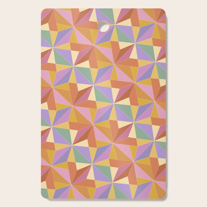 Kaleidoscope Tile Pattern VI Colorful Summer Cutting Board Gallery Image 1