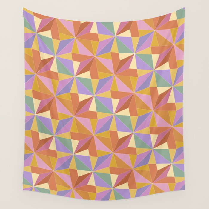 Kaleidoscope Tile Pattern VI Colorful Summer Wall Tapestry Gallery Image 4