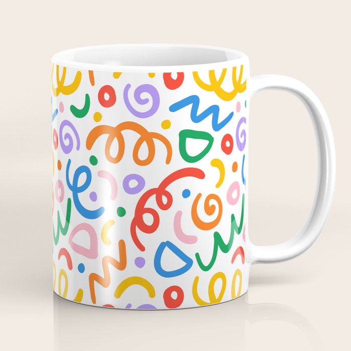 Colorful confetti art doodle pattern Coffee Mug Gallery Image 1