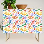 Colorful confetti art doodle pattern Credenza Gallery Image 1