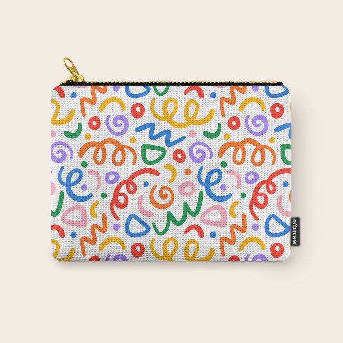 Colorful confetti art doodle pattern Carry All Pouch Gallery Image 1