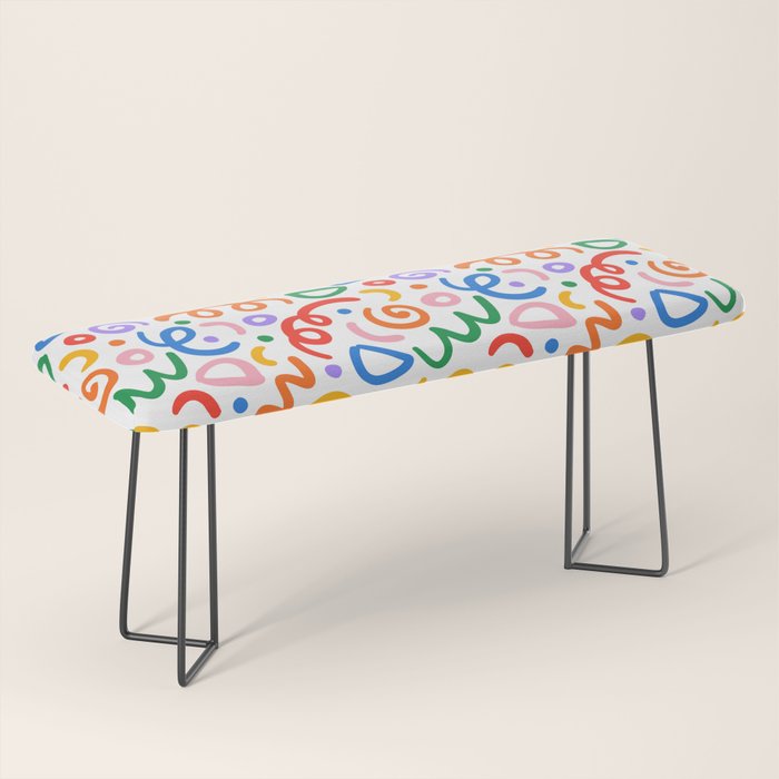 Colorful confetti art doodle pattern Bench Gallery Image 1