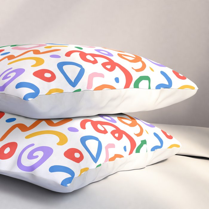 Colorful confetti art doodle pattern Pillow Sham Gallery Image 3