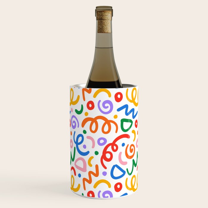 Colorful confetti art doodle pattern Wine Chiller Gallery Image 3