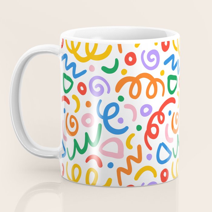 Colorful confetti art doodle pattern Coffee Mug Gallery Image 3