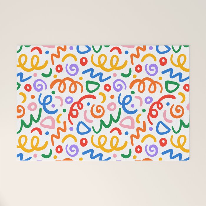 Colorful confetti art doodle pattern Welcome Mat Gallery Image 1