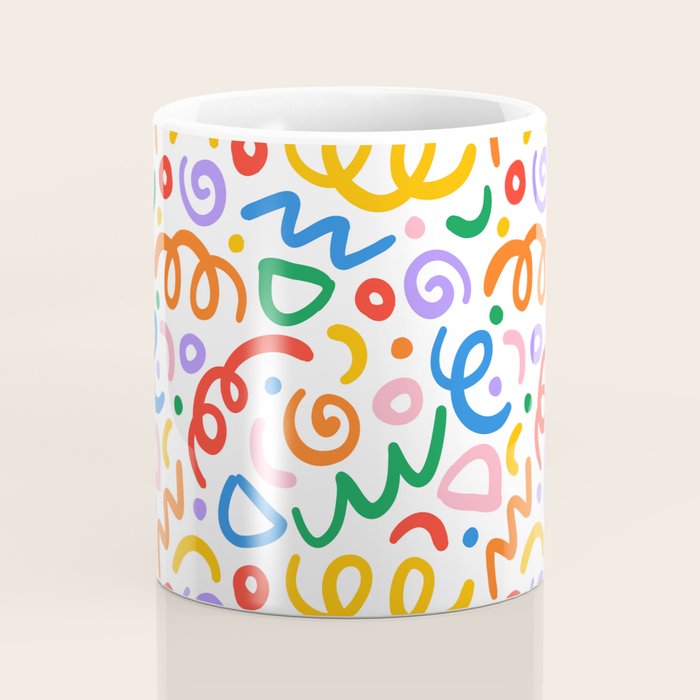 Colorful confetti art doodle pattern Coffee Mug Gallery Image 4