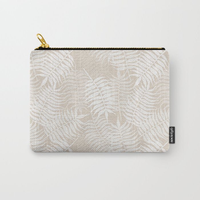 Palm Leaves . Neutral Carry All Pouch Gallery Image 1
