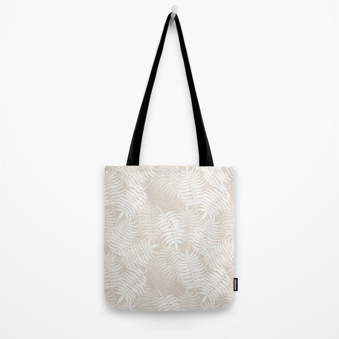 Palm Leaves . Neutral Tote Bag Gallery Image 2