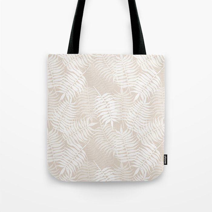 Palm Leaves . Neutral Tote Bag Gallery Image 1