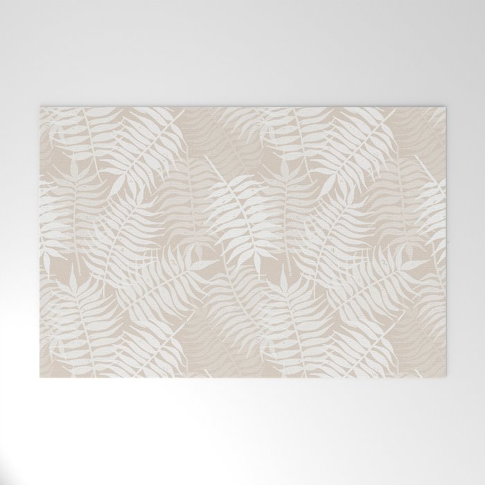 Palm Leaves . Neutral Welcome Mat Gallery Image 1