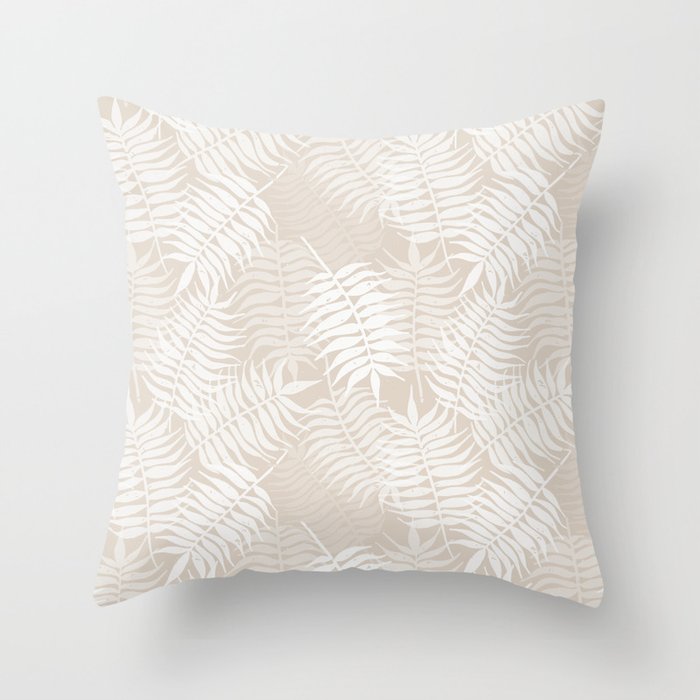 Palm Leaves . Neutral Throw Pillow Gallery Image 6