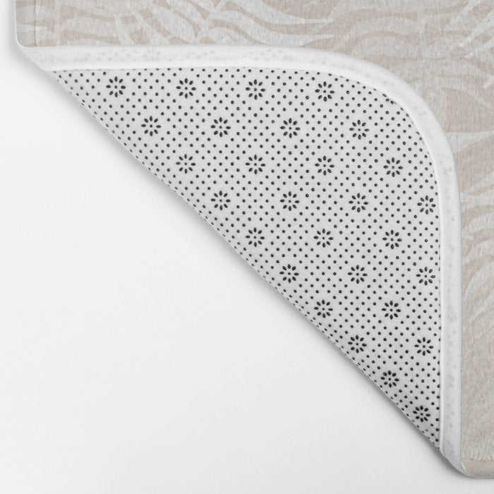 Palm Leaves . Neutral Bath Mat Gallery Image 2