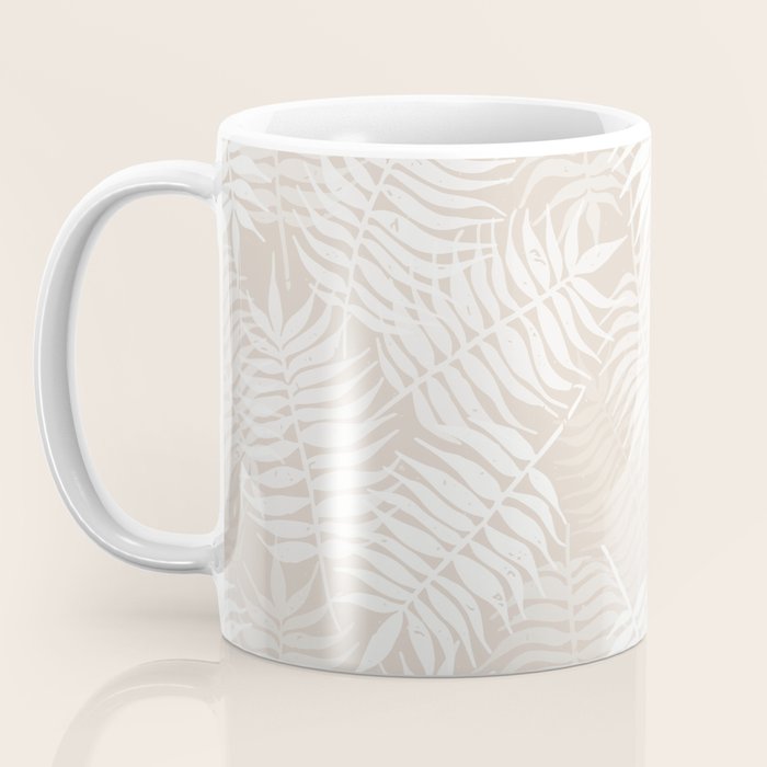 Palm Leaves . Neutral Coffee Mug Gallery Image 3