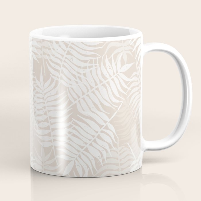 Palm Leaves . Neutral Coffee Mug Gallery Image 1