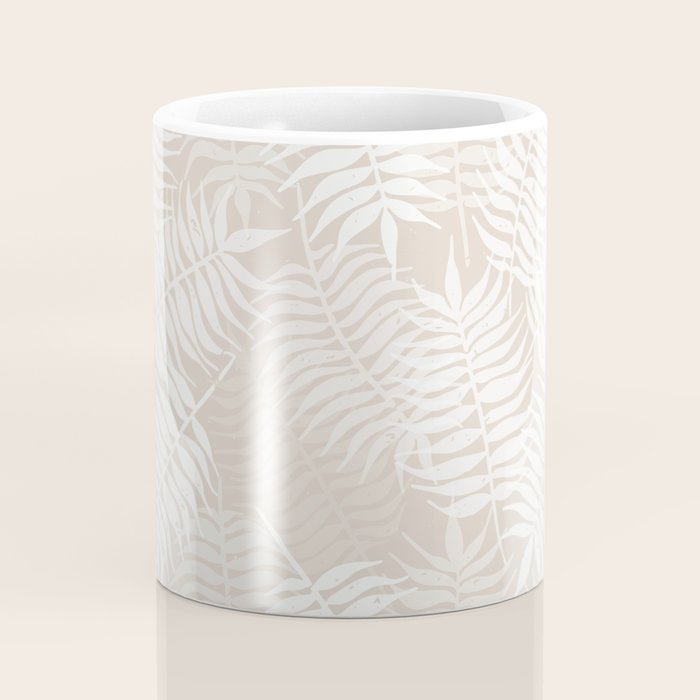 Palm Leaves . Neutral Coffee Mug Gallery Image 4