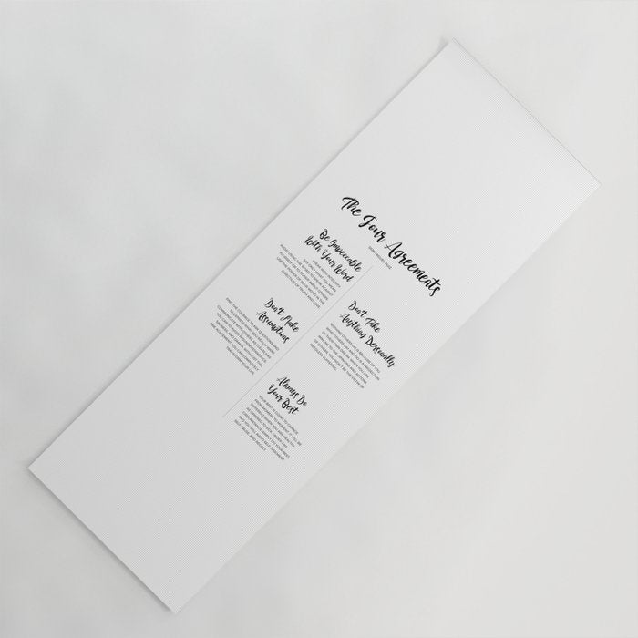 The Four Agreements Script Style Yoga Mat Gallery Image 1