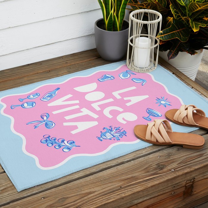 La Dolce Vita Summer Sketches Italian Style Outdoor Rug Gallery Image 2