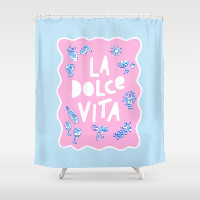 La Dolce Vita Summer Sketches Italian Style Shower Curtain Gallery Image 1