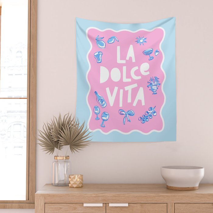 La Dolce Vita Summer Sketches Italian Style Wall Tapestry Gallery Image 2