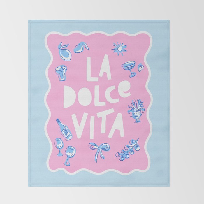 La Dolce Vita Summer Sketches Italian Style Throw Blanket Gallery Image 2
