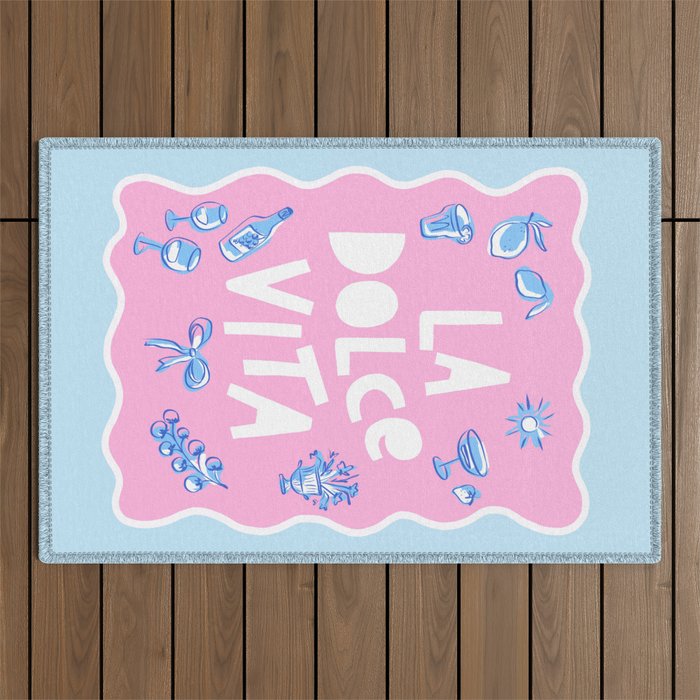 La Dolce Vita Summer Sketches Italian Style Outdoor Rug Gallery Image 1