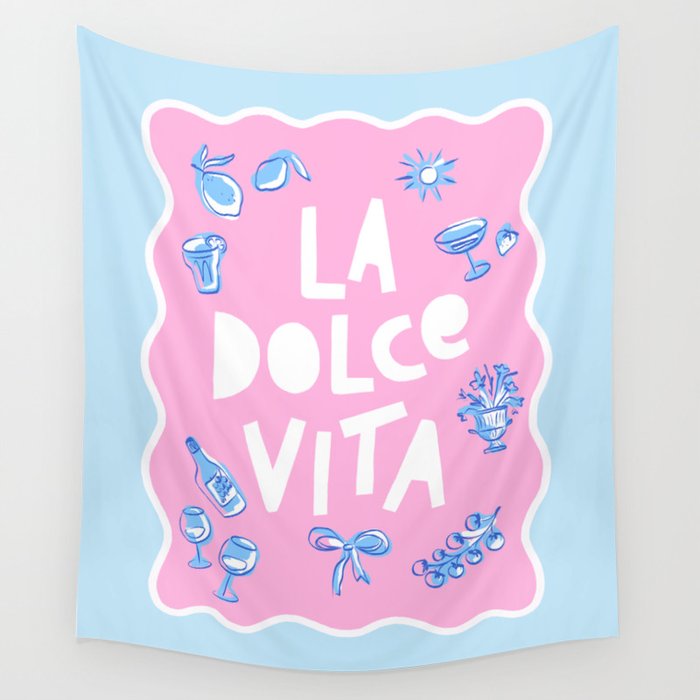 La Dolce Vita Summer Sketches Italian Style Wall Tapestry Gallery Image 1