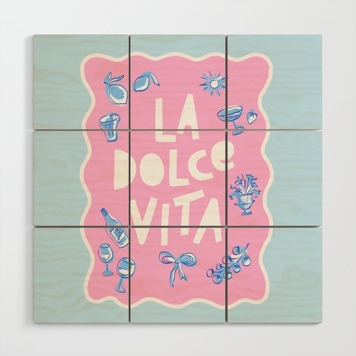 La Dolce Vita Summer Sketches Italian Style Wood Wall Art Gallery Image 1
