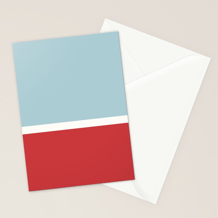 Color Block I Blue Red Stationery Card Gallery Image 2