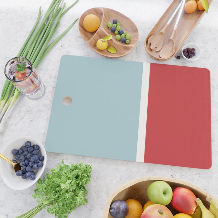 Color Block I Blue Red Cutting Board Gallery Image 2