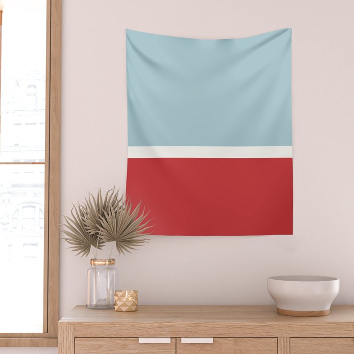 Color Block I Blue Red Wall Tapestry Gallery Image 2