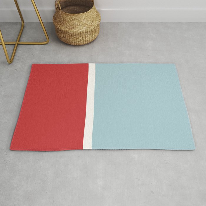 Color Block I Blue Red Rug Gallery Image 1
