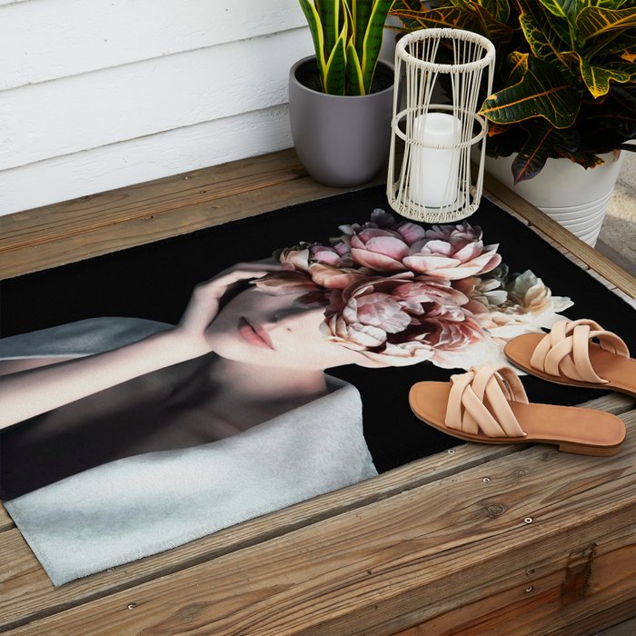 Wearing flowers Outdoor Rug Gallery Image 2